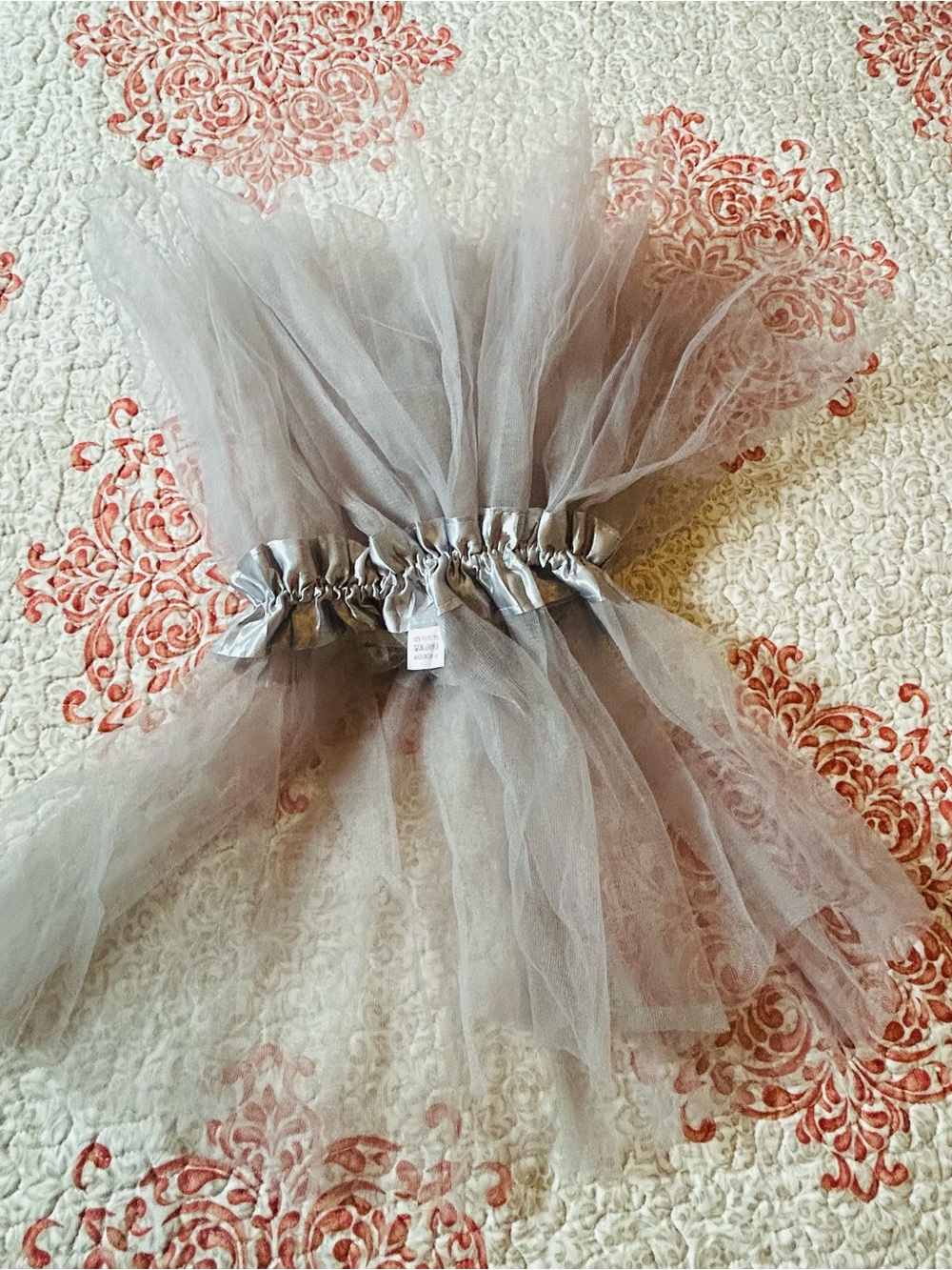 Girls Grey Tulle Tutu with Satin Elastic Middle